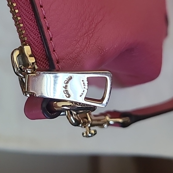 Coach Rose Leather Shoulder Bag with Gold Accents - Picture 11 of 11